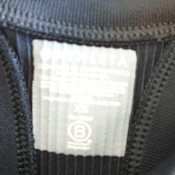 a pair of Athleta sleeveless ribbed crop racer back tank tops / XS - Picture 9 of 9